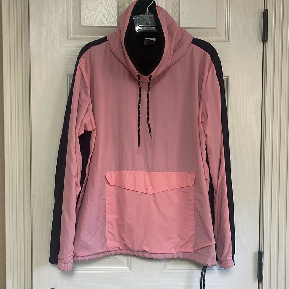 Pink Victoria Secret size medium pullover. Used / great condition. Pink / black